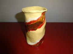 Red and Cream Free-form Bud Vase