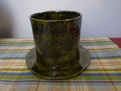 Mossy Green Planter and Saucer