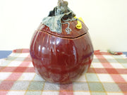 Firebrick Pumpkin Lidded Pot