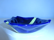 Small Cobalt Bowl with Lime Stripe
