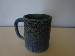Blue and Green Textured Mug