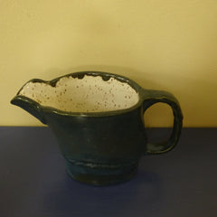 Teal Speckled Clay Pitcher