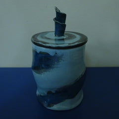 Aqua Swirl Jar with lid