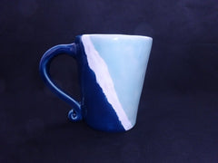 Aqua and Blue Striped Mug