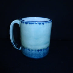 Soft Green and Dark Blue Linen Mug