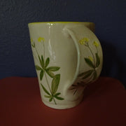 Sunny Yellow Mug with Imprinted Flowers