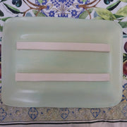 Soft Green Platter with White Impressed Accent