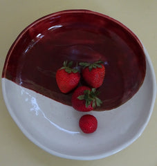 Medium-sized Red/White Bowl