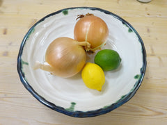 Large Cream and Black Swirled Bowl
