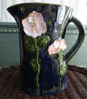 Deep Forest Pitcher with Poppies
