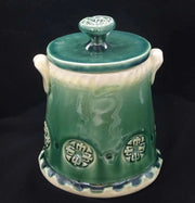 Small Green Canister with Lid